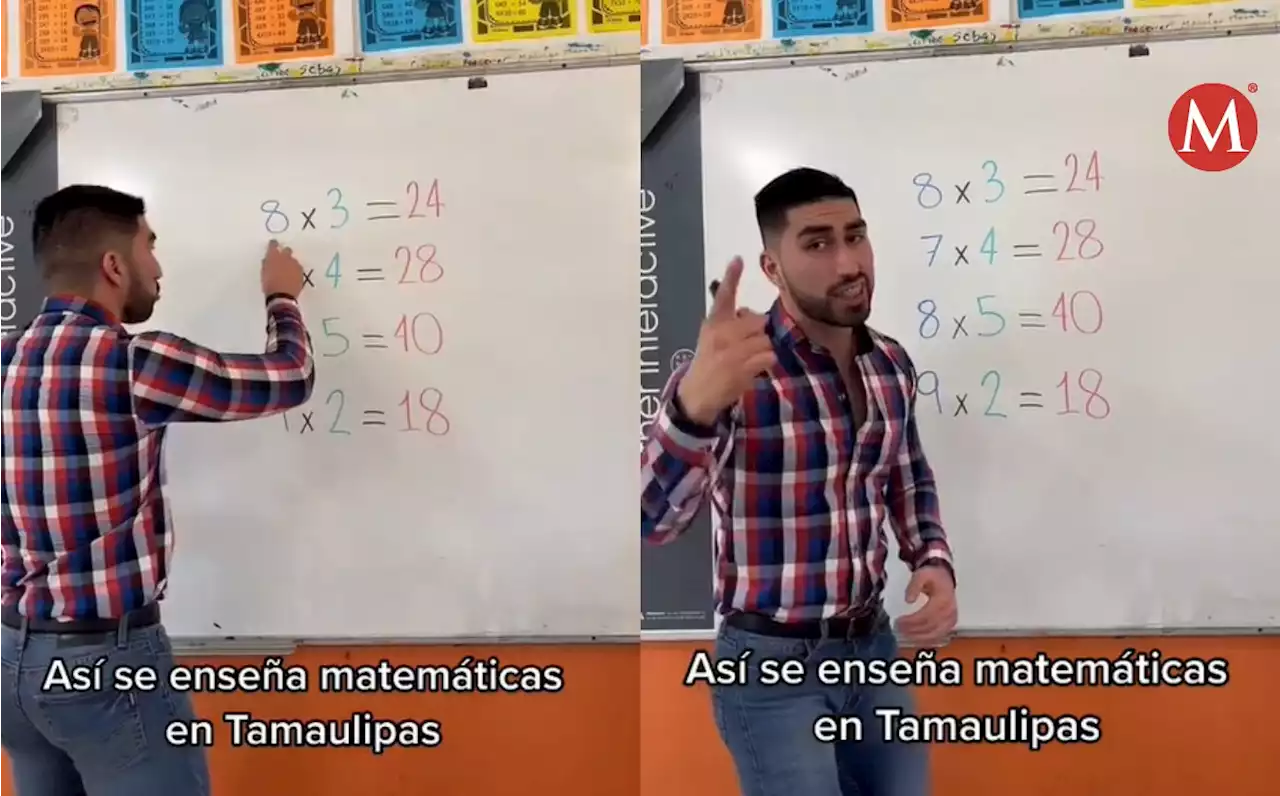 Maestro enseña tablas de multiplicar de esta manera ¿Con corridos?