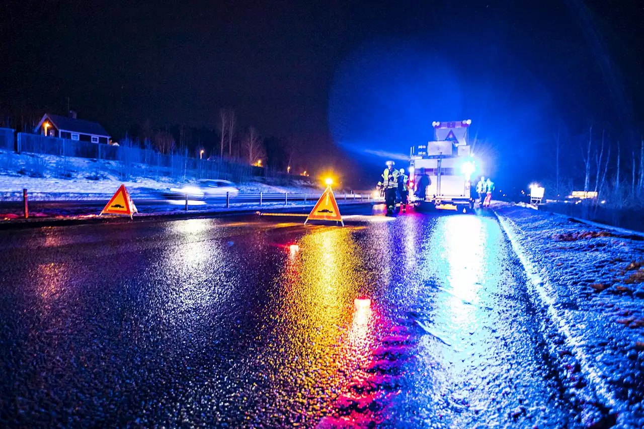 Larm om trafikolycka på E14