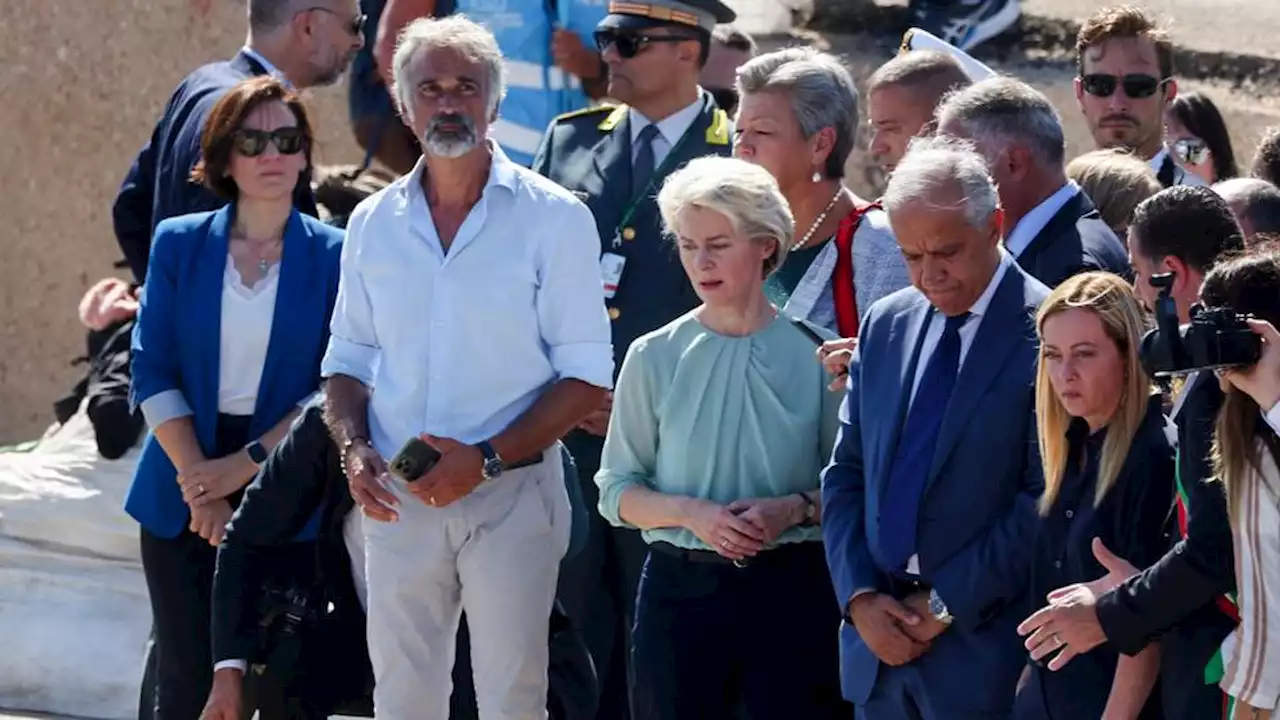 EU's von der Leyen, Italy's Meloni visit overfull migrant centre in Lampedusa