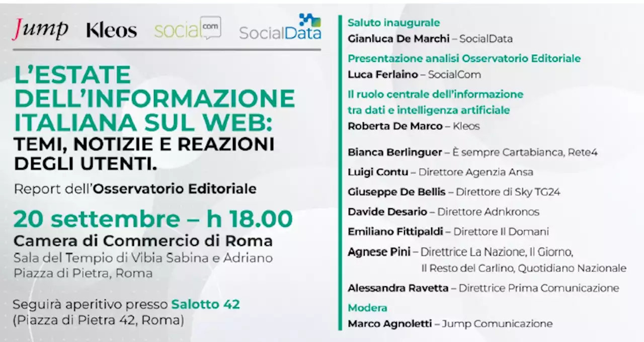 Editoria, SocialData presenta 'L'estate dell'informazione italiana sul web'