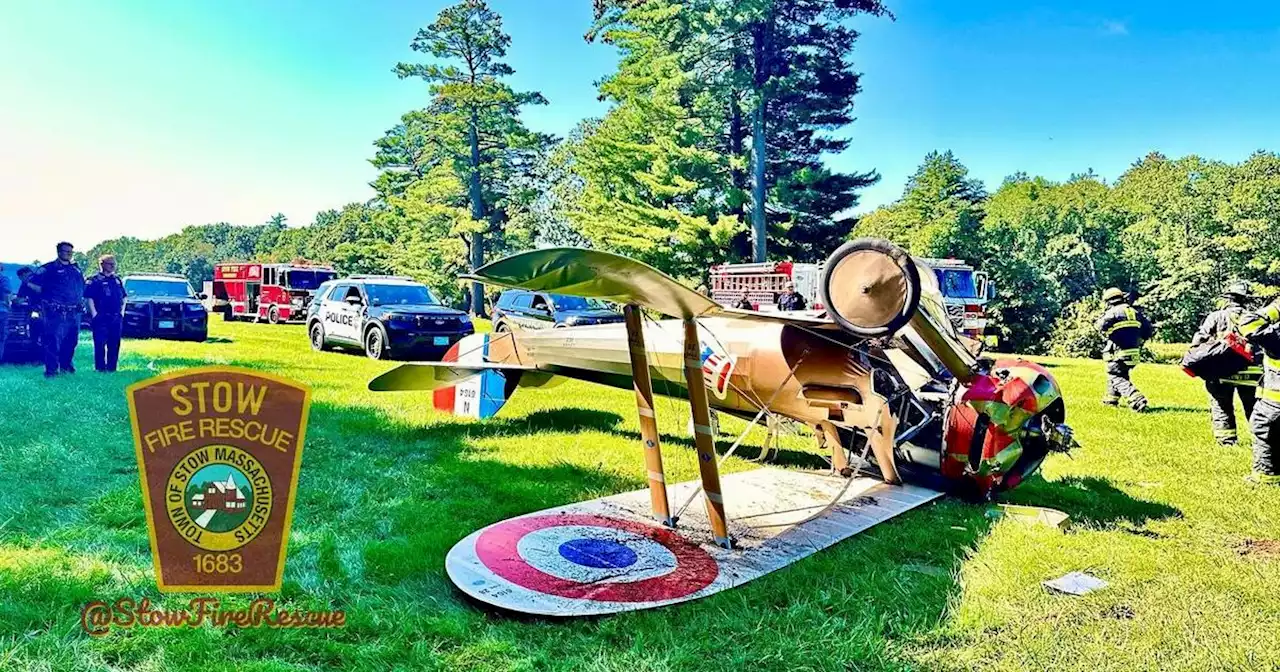 World War I-era plane flips over trying to land near museum in Massachusetts