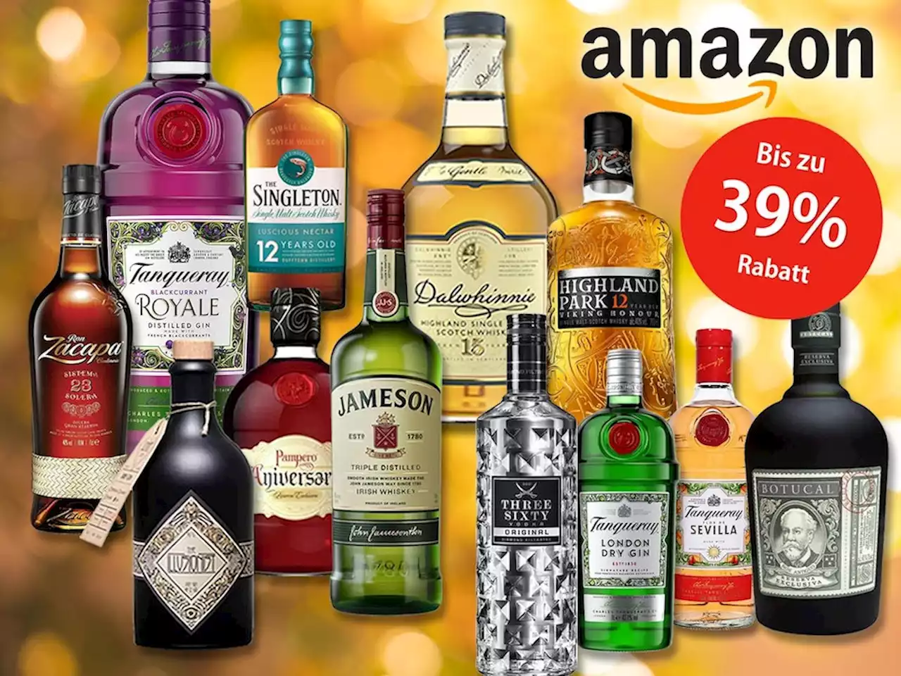 Spirituosen September-Deals bei Amazon: Jetzt bis -39% Rabatt auf Whiskys, Gins, Rums und Co. sichern