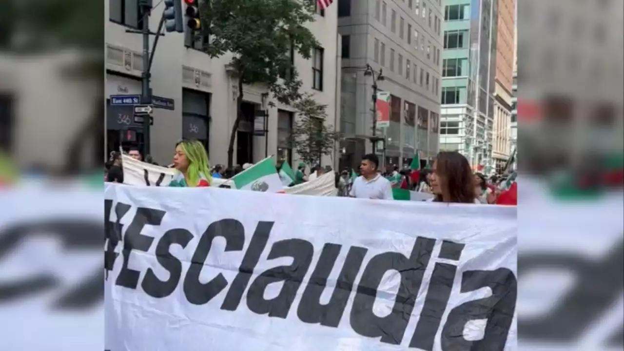 Mexicanos que residen en Nueva York demuestran apoyo a Claudia Sheinbaum: 'que siga la Transformación'