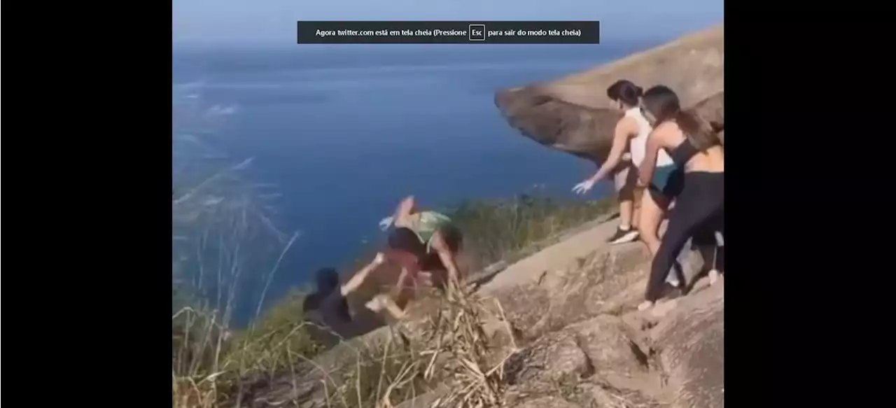 Na fila para tirar foto, homens brigam no alto da Pedra do Telégrafo