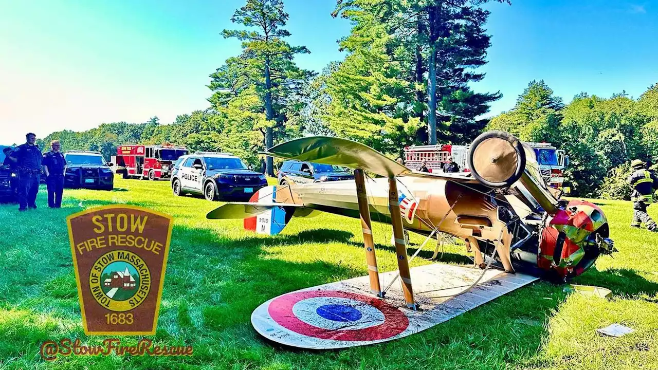 World War I-era plane flips at Massachusetts airfield during aviation event