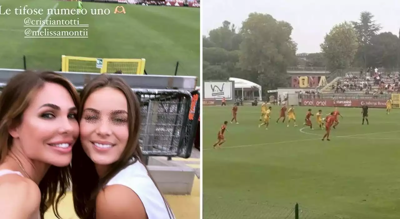 Totti, Noemi e Ilary, 'triangolo' allo stadio: tutti sugli spalti per la partita di Christian