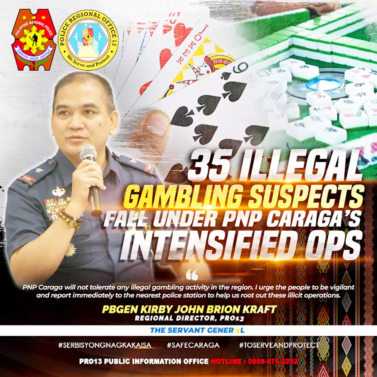 Caraga police net 35 for illegal gambling