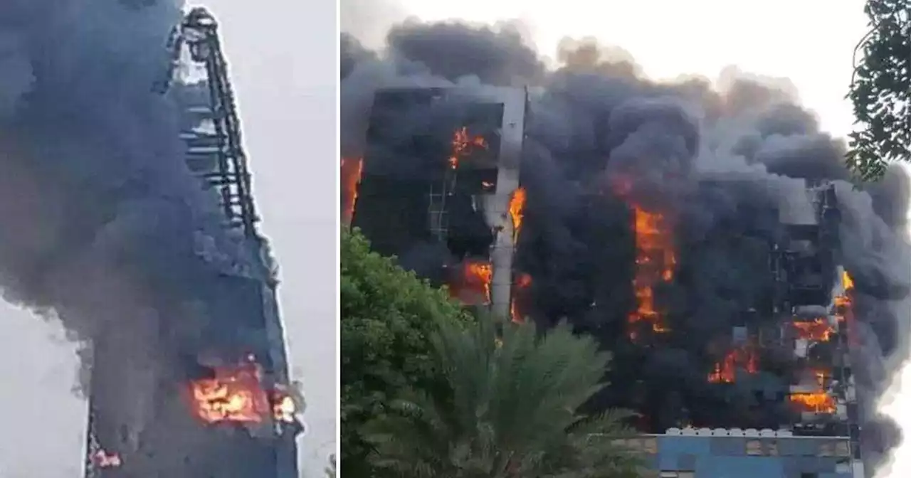 Massive inferno engulfs skyscraper in Sudan after 'most violent' clashes yet