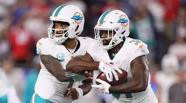 Miami Dolphins cornerback Kader Kohou (4) warms up before an NFL football  game against the New England Patriots, Sunday, Sept. 17, 2023, in  Foxborough, Mass. (AP Photo/Steven Senne Stock Photo - Alamy