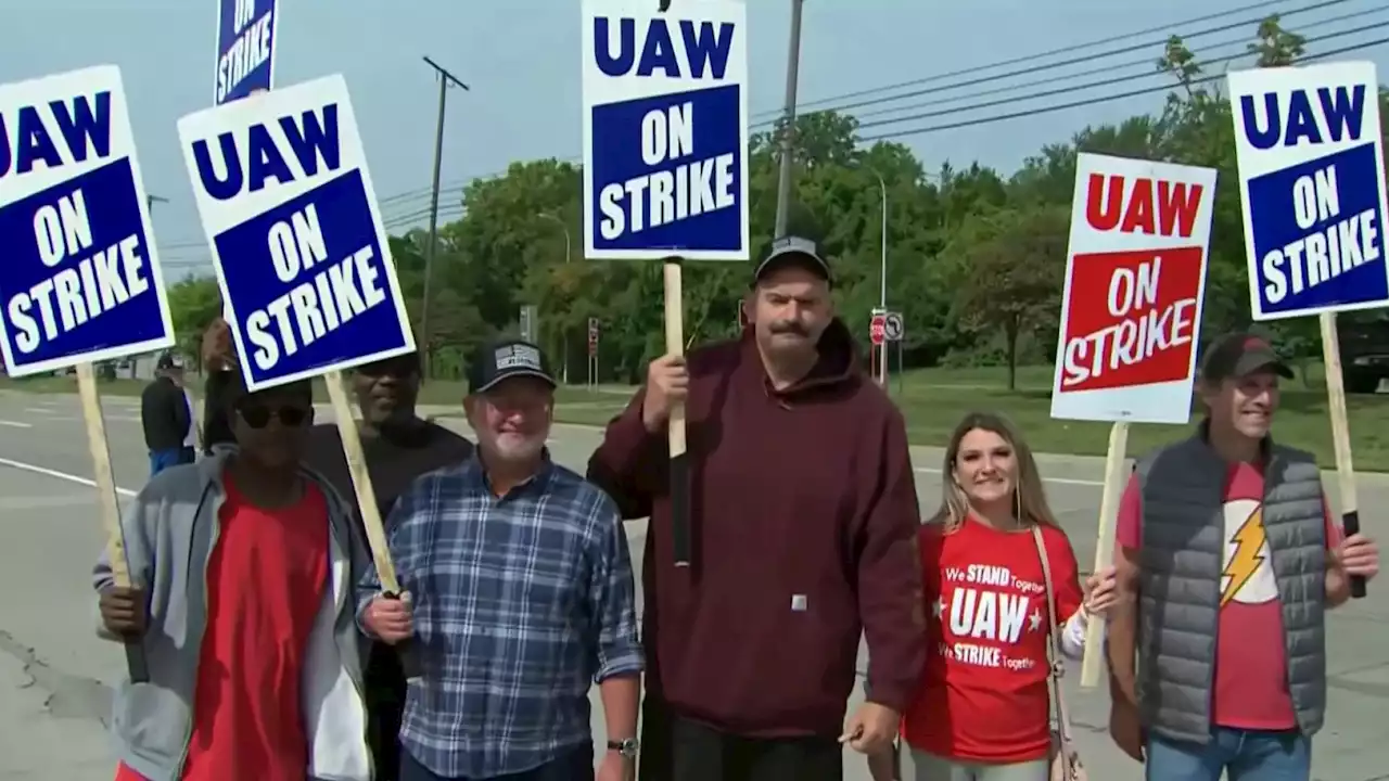 John Fetterman drives to Michigan to show support for striking auto workers