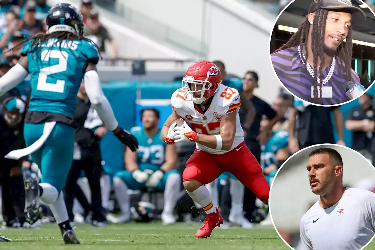 Jaguars’ Rayshawn Jenkins thinks Travis Kelce is ‘too extra’ after chippy game