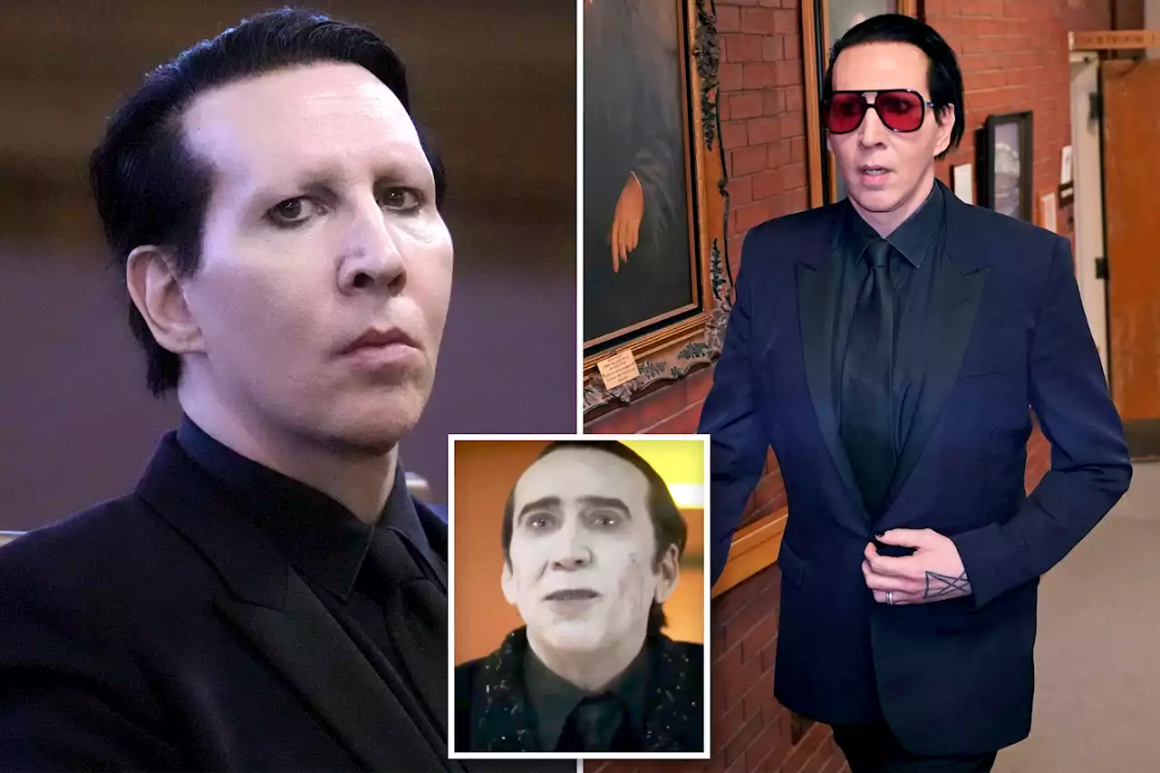 Marilyn Manson attends New Hampshire court in makeup resembling Nic Cage’s Dracula