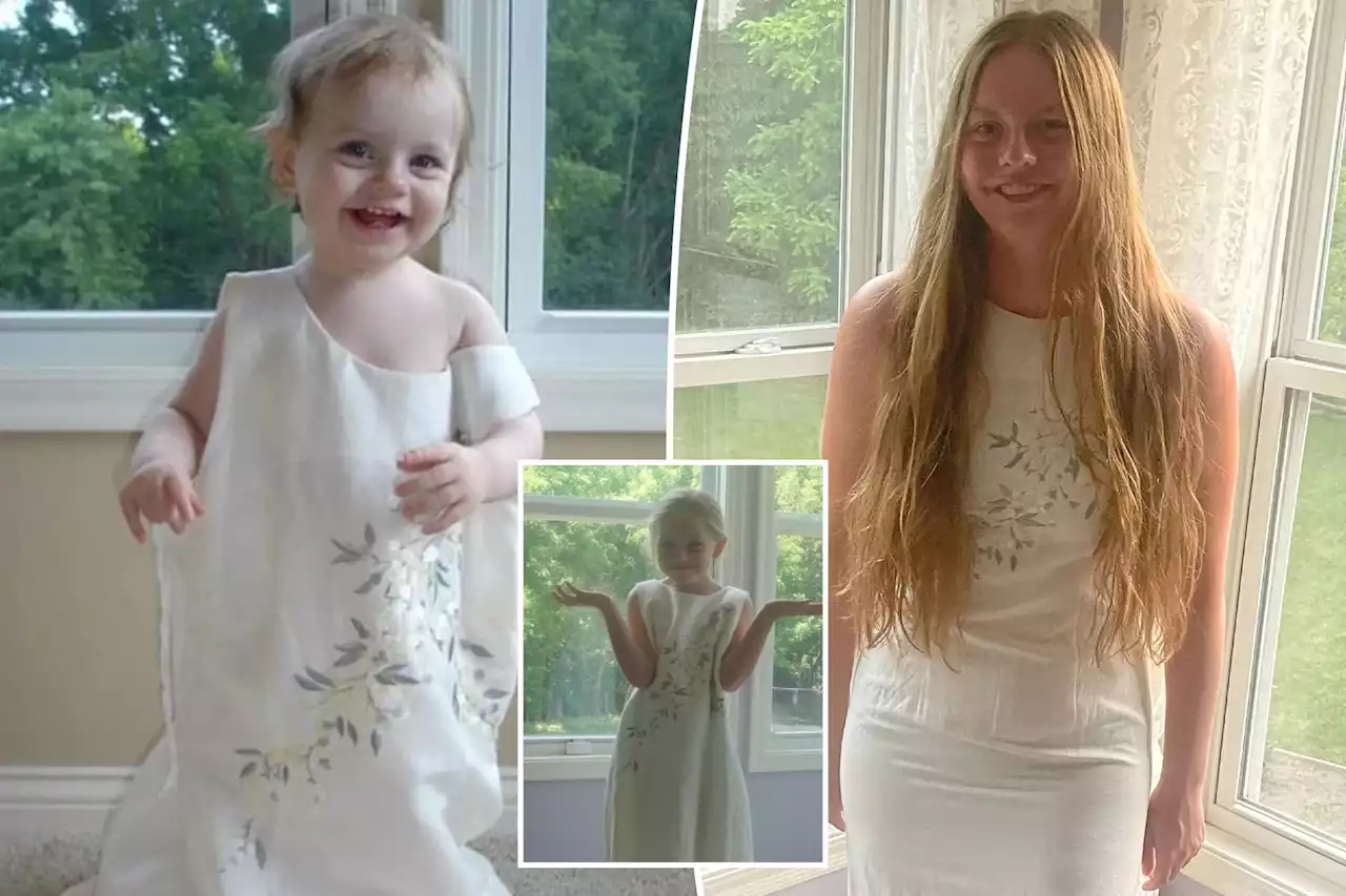 Mom documents daughter growing up with sweet annual wedding dress photos