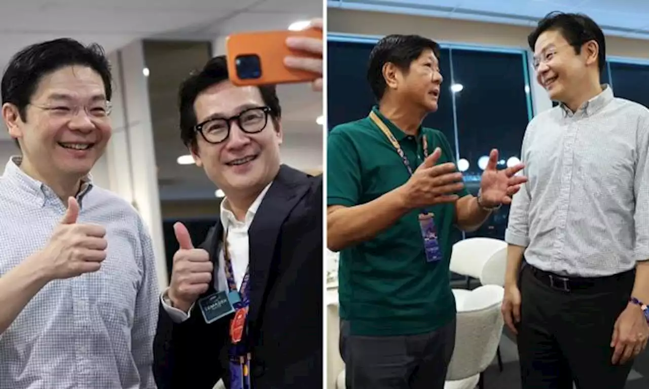 Deputy PM Lawrence Wong hangs out with Oscar winner, Philippine president at S'pore Grand Prix