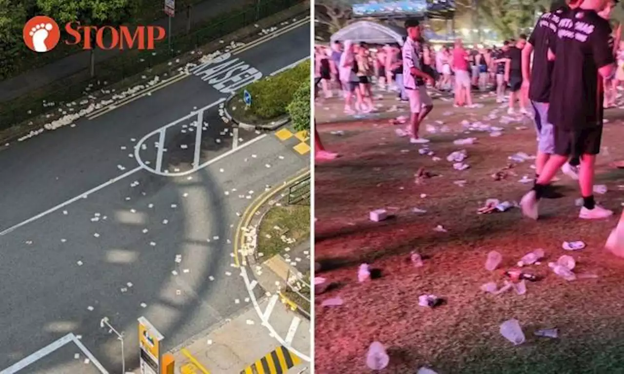 What do Hungry Ghost Festival and S'pore Grand Prix have in common? After it's over, litter remains