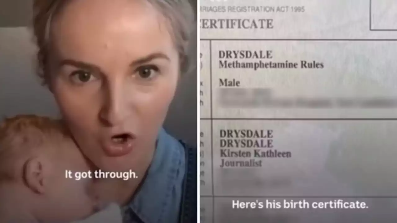 Aussie journalist registers her baby’s name as Methamphetamine Rules