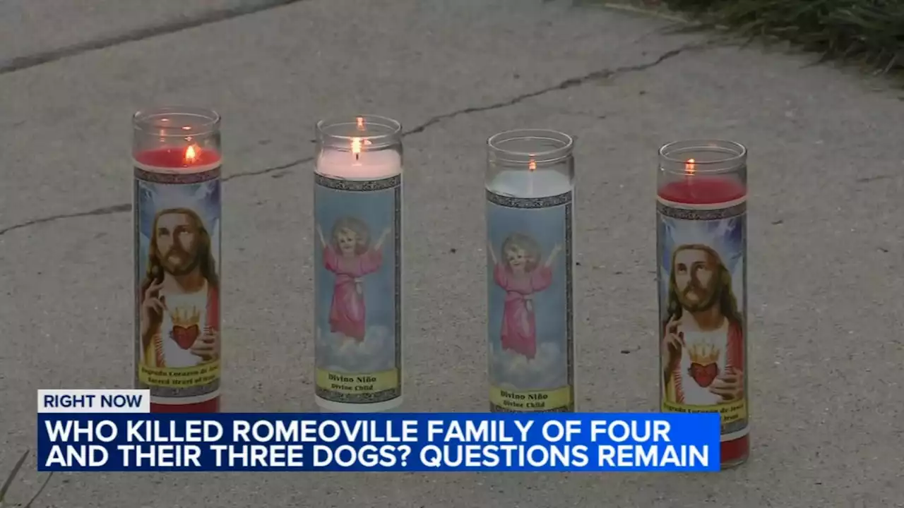 Memorial grows outside Romeoville home where family of 4 found killed