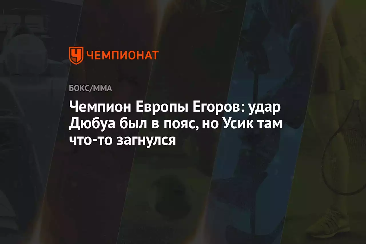 Чемпион Европы Егоров: удар Дюбуа был в пояс, но Усик там что-то загнулся