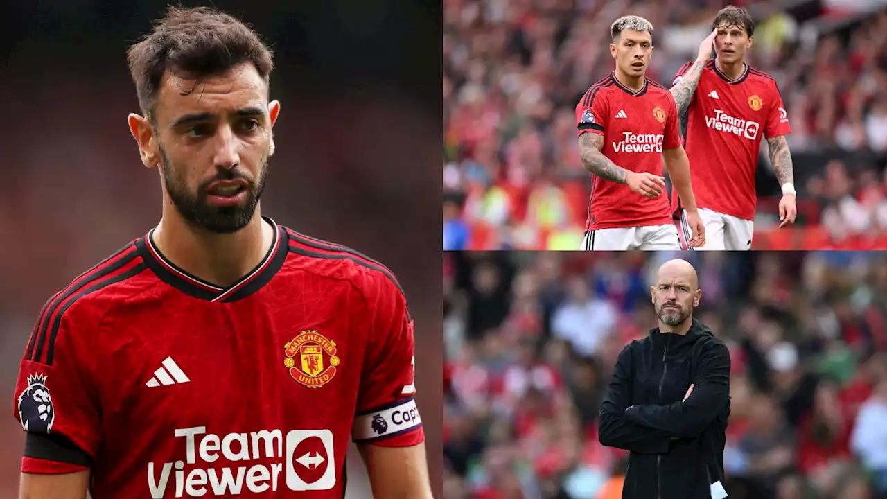 Chaos at Man Utd! Bruno Fernandes involved in heated four-player dressing room row after Brighton defeat