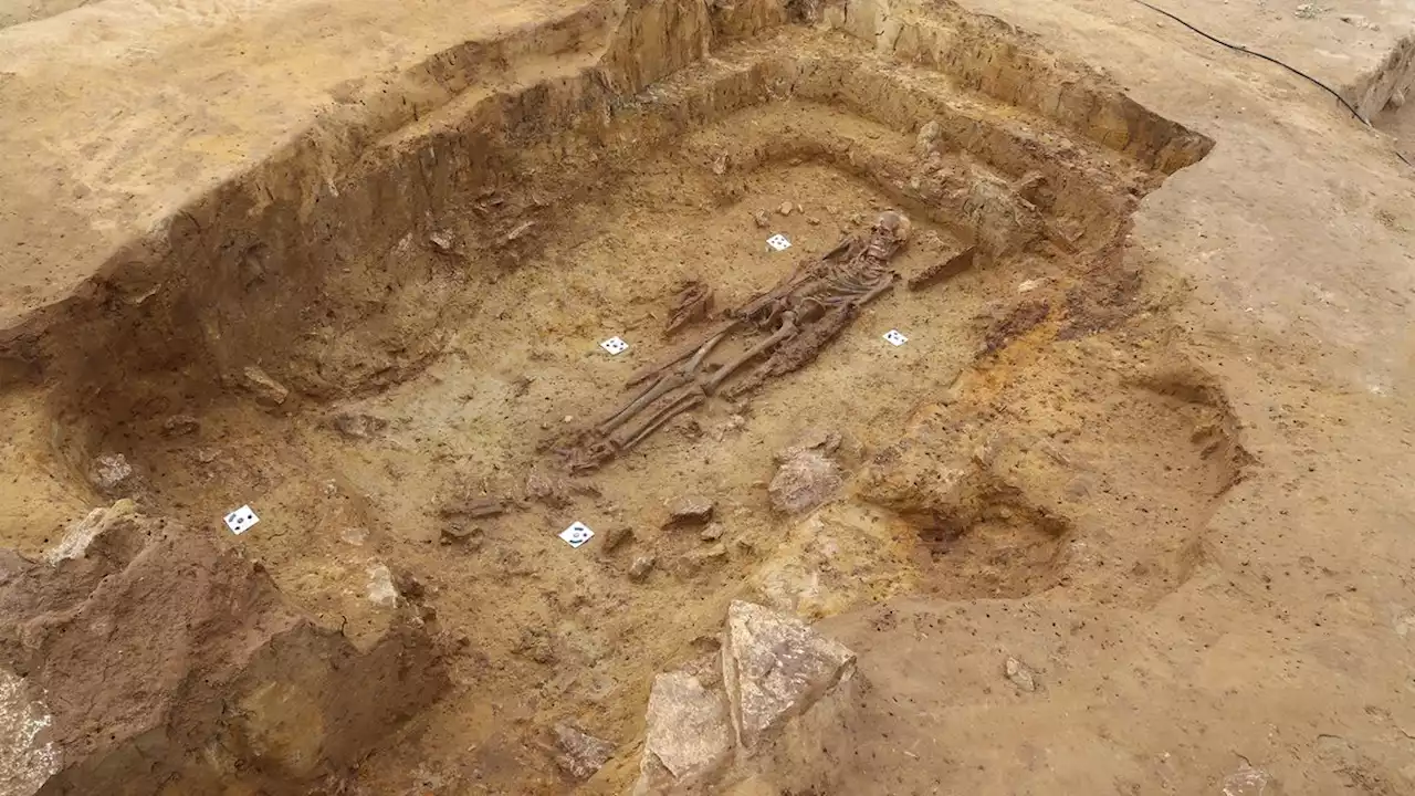 Early medieval warrior found buried with his weapons in Germany