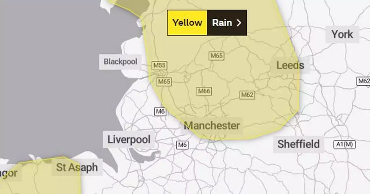 Hour-by-hour Greater Manchester weather forecast as rain warning in place