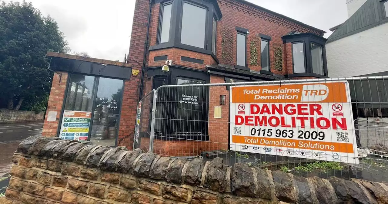 Demolition signs surround popular former town pub