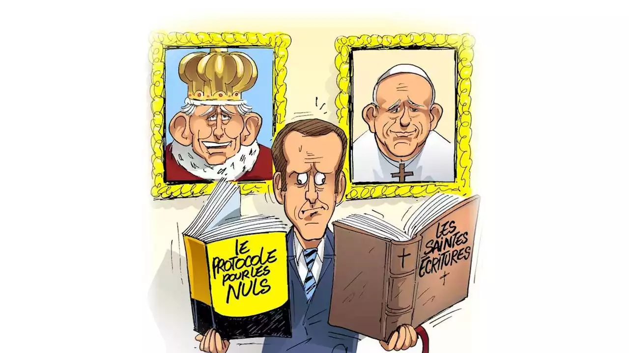 Le dessin de Chaunu : le pape et le roi Charles III attendus en France