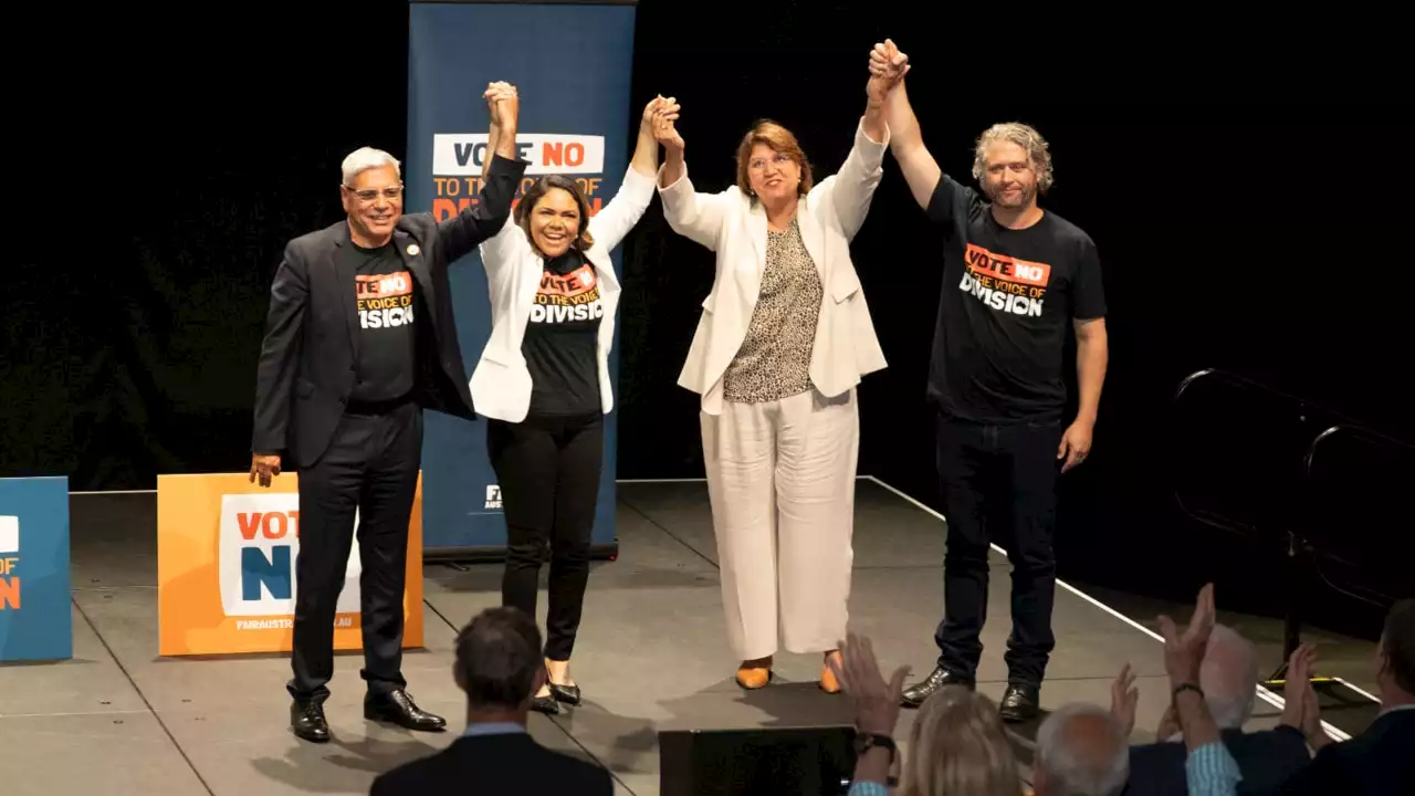 Jacinta Price gets emotional during &#8216;No&#8217; campaign rally in South Australia