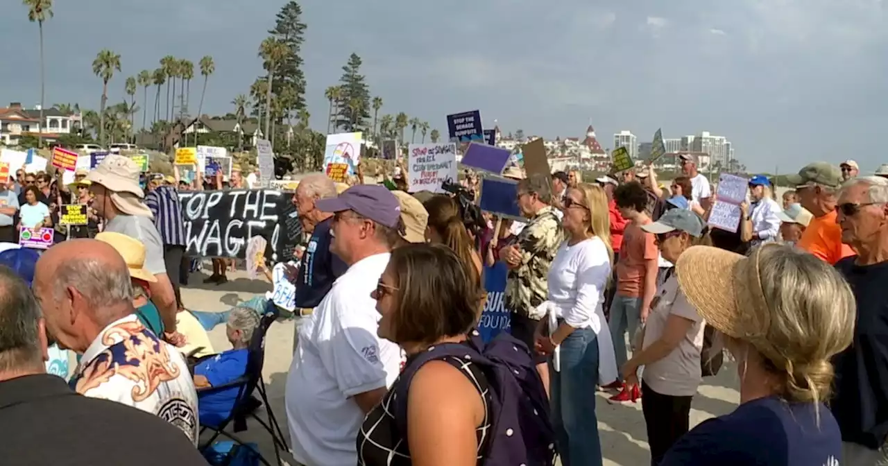 Dozens gather at Coronado beach for 'Stop The Sewage' rally