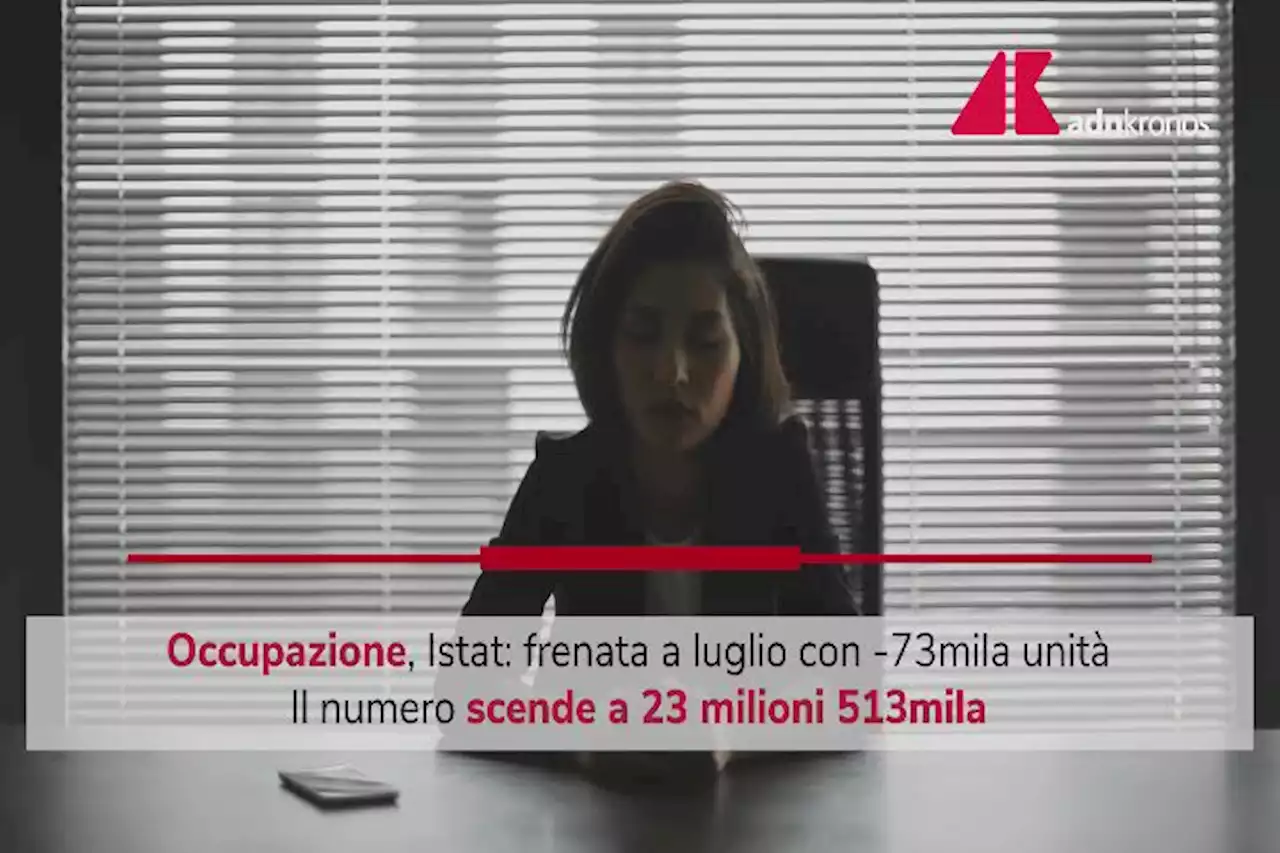 Occupazione frena a luglio, Istat: -73mila unità rispetto a giugno