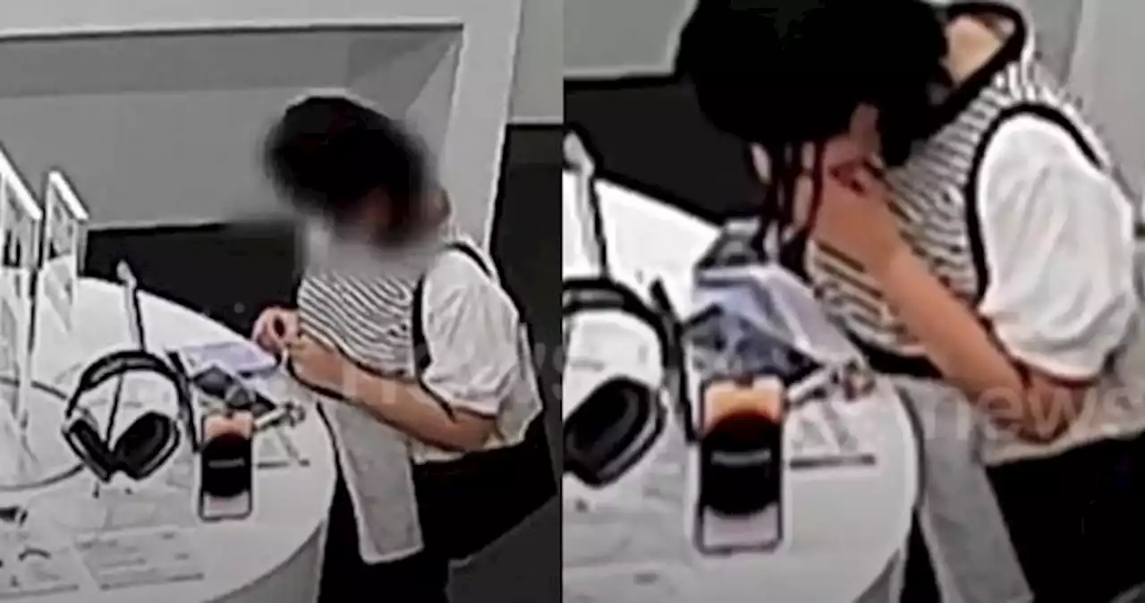 'Were her teeth sharpened with a whetstone?' Netizens surprised at video of Chinese woman stealing iPhone after ripping anti-theft code with her teeth