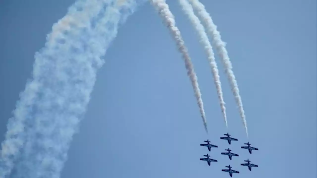 Loops, rolls and barrel turns: Air show pilots display their signature manoeuvres