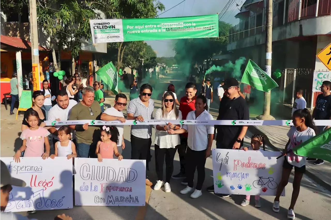 Entregan pavimentación de vía de entrada a urbanización San José en Baranoa