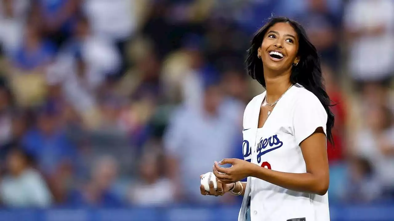 Kobe Bryant’s daughter Natalia tosses first pitch on Lakers Night at Dodger Stadium