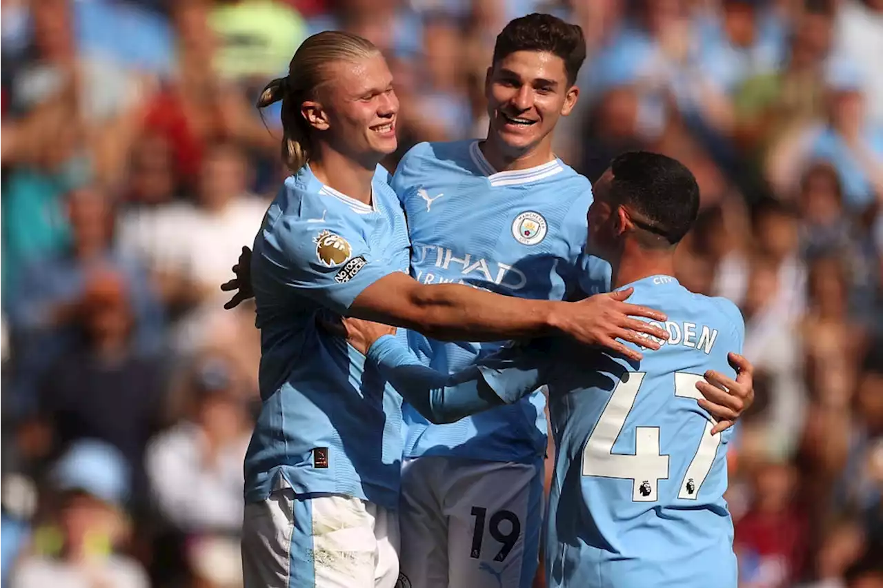 Haaland hat-trick maintains Man City's perfect record