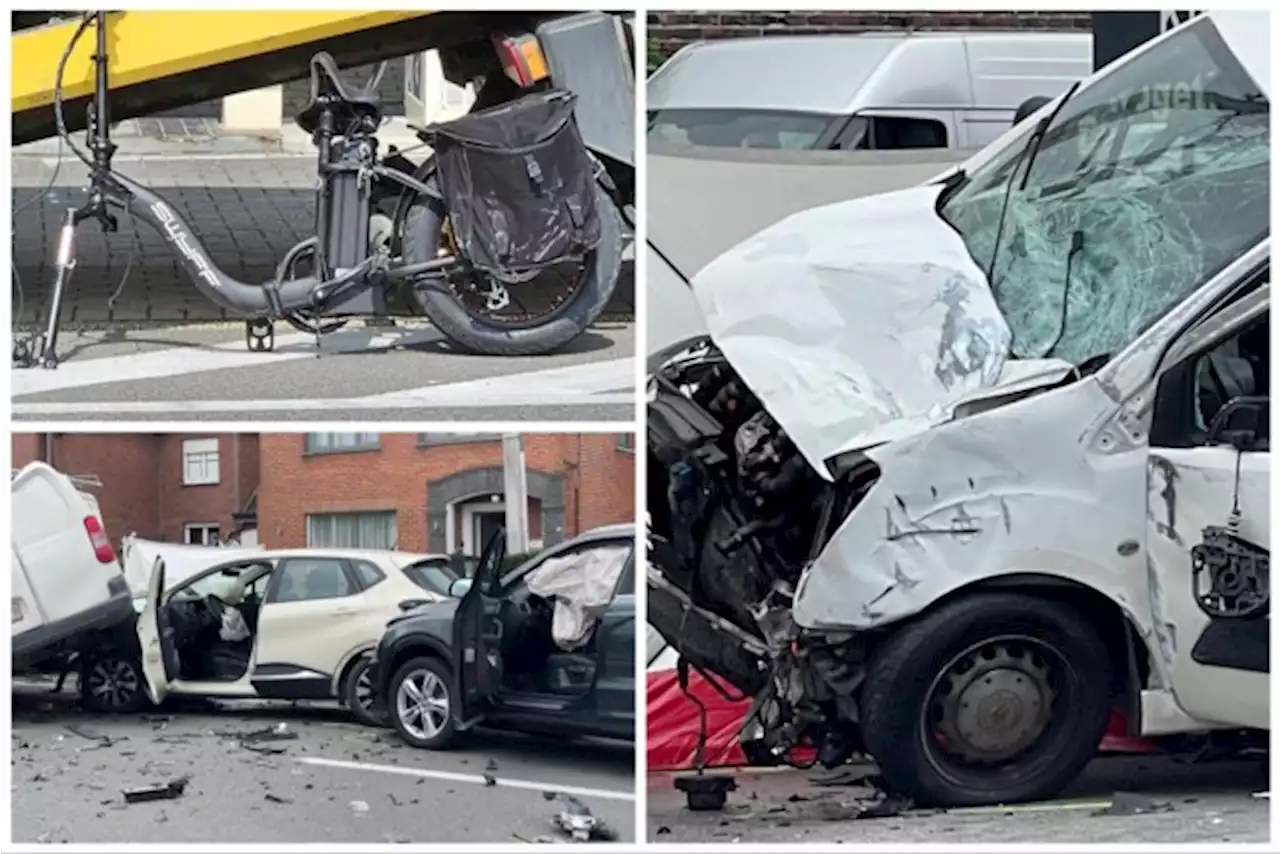 Fietser sterft bij ongeval met vijf wagens, aanrijder vlucht te voet maar wordt getackeld