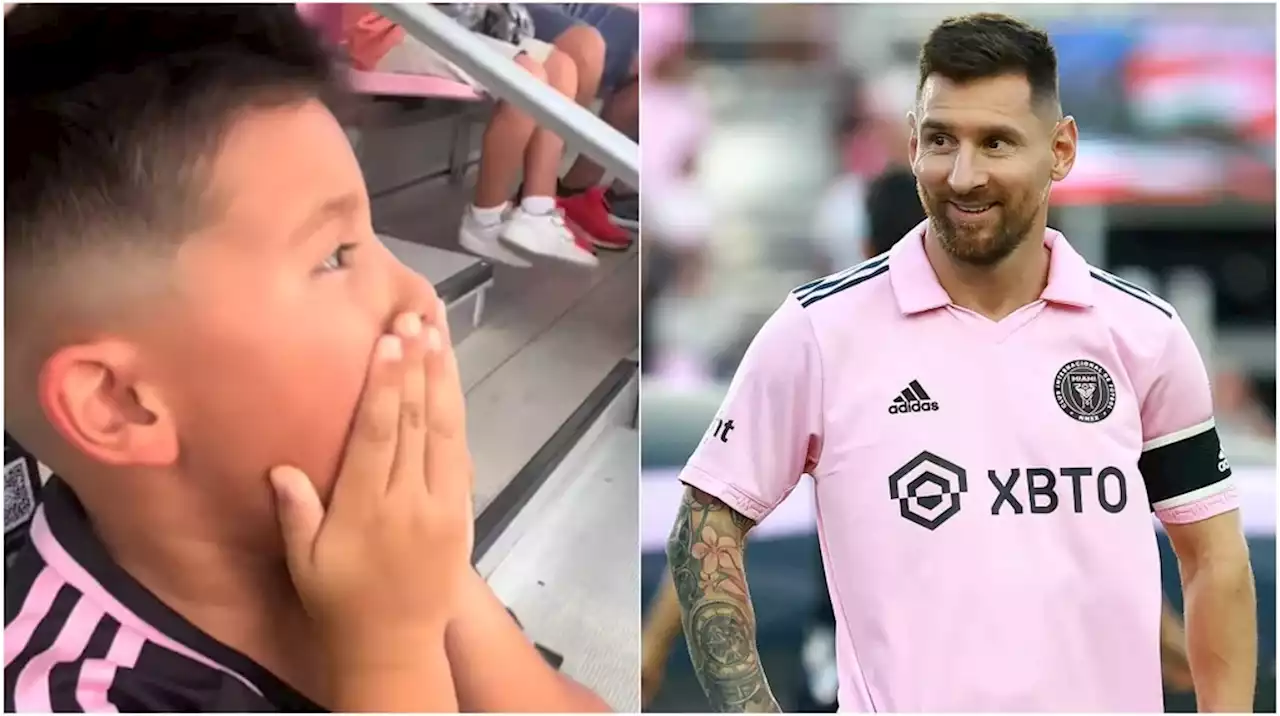 Un nene cumplió su sueño de ver a Messi en el estadio del Inter Miami y su reacción emocionó a todos