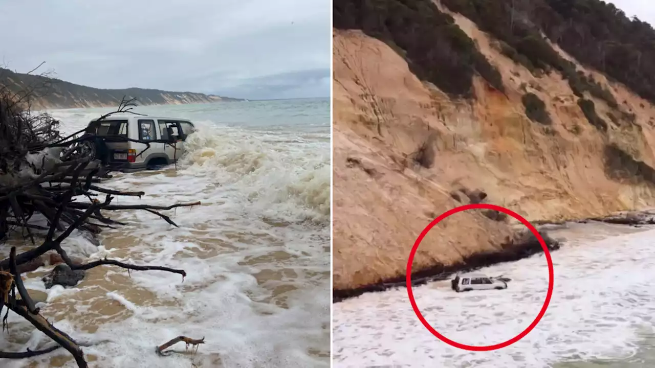 Driver abandons car after getting stuck at popular Queensland beach