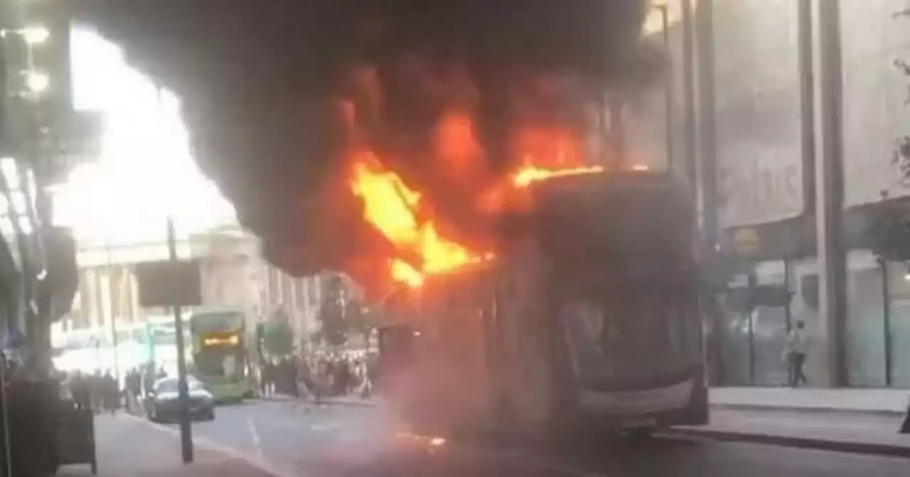 Three schoolboys arrested after city centre bus blaze