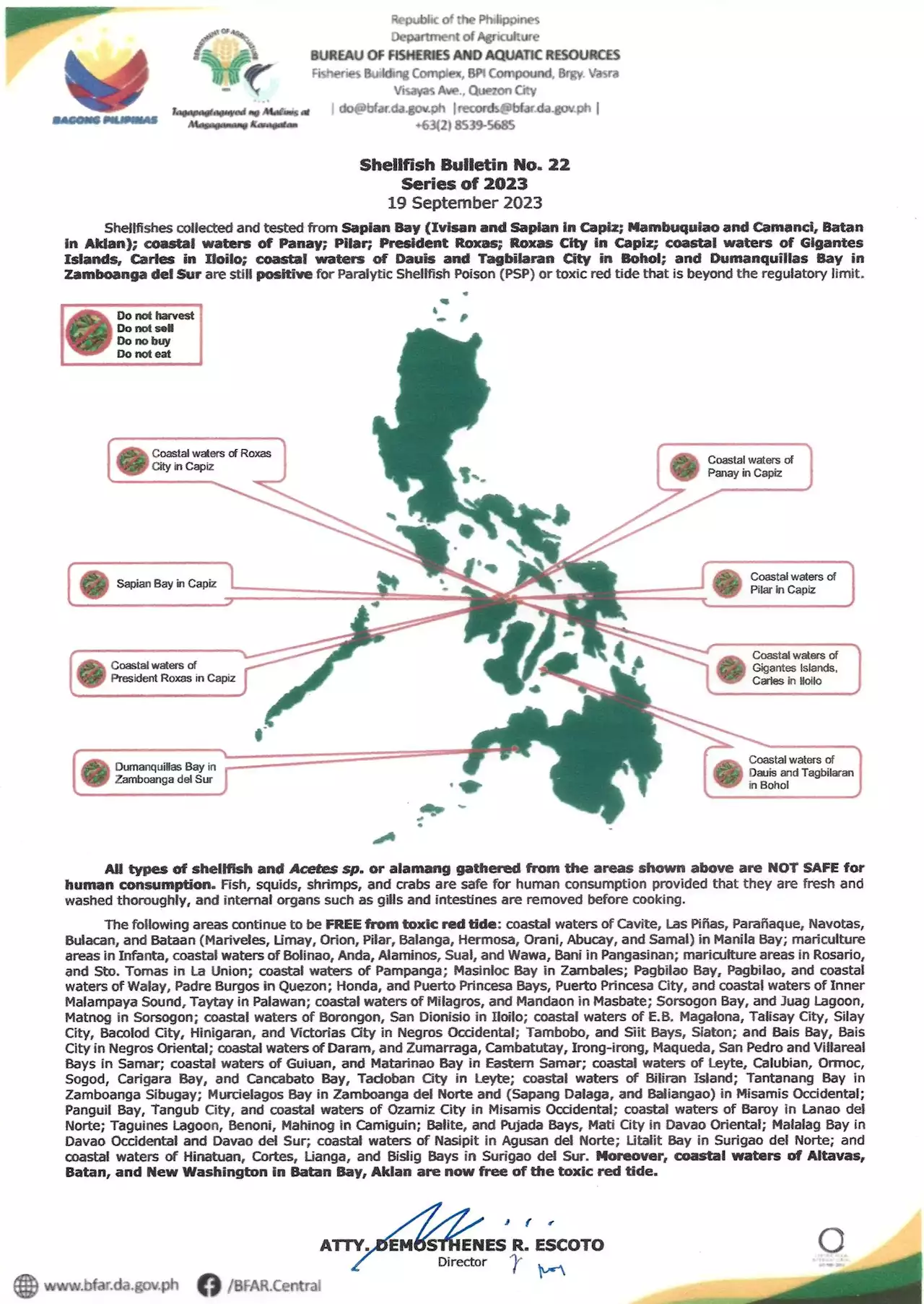 BFAR declares 3 Aklan coastal areas red tide-free | Philippines | Head ...