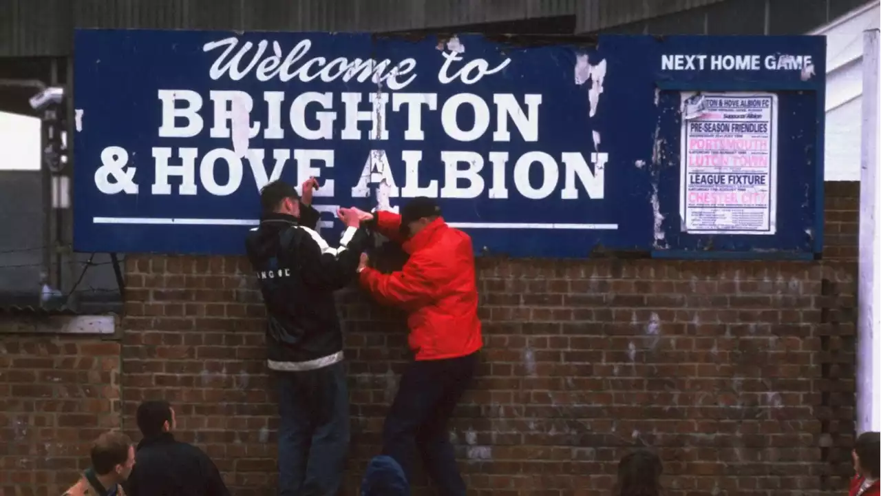 Brighton’s long march from the brink of extinction to the promised land of European football