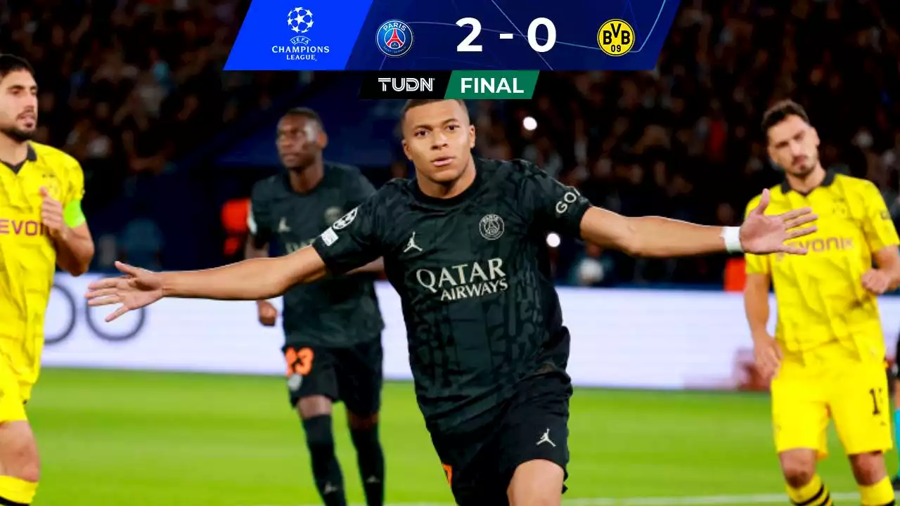 PSG, con gol de Mbappé, inicia la Champions venciendo al Dortmund