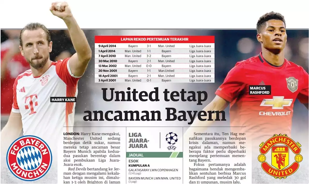 Manchester United tetap ancaman Bayern