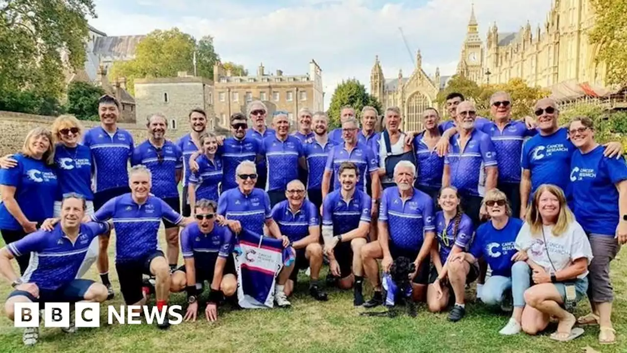 Cyclists finish Italian Job ride from Rome to London for Cancer Research UK