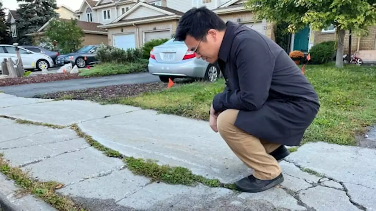 Barrhaven gets cracking on its crumbling, weedy sidewalks
