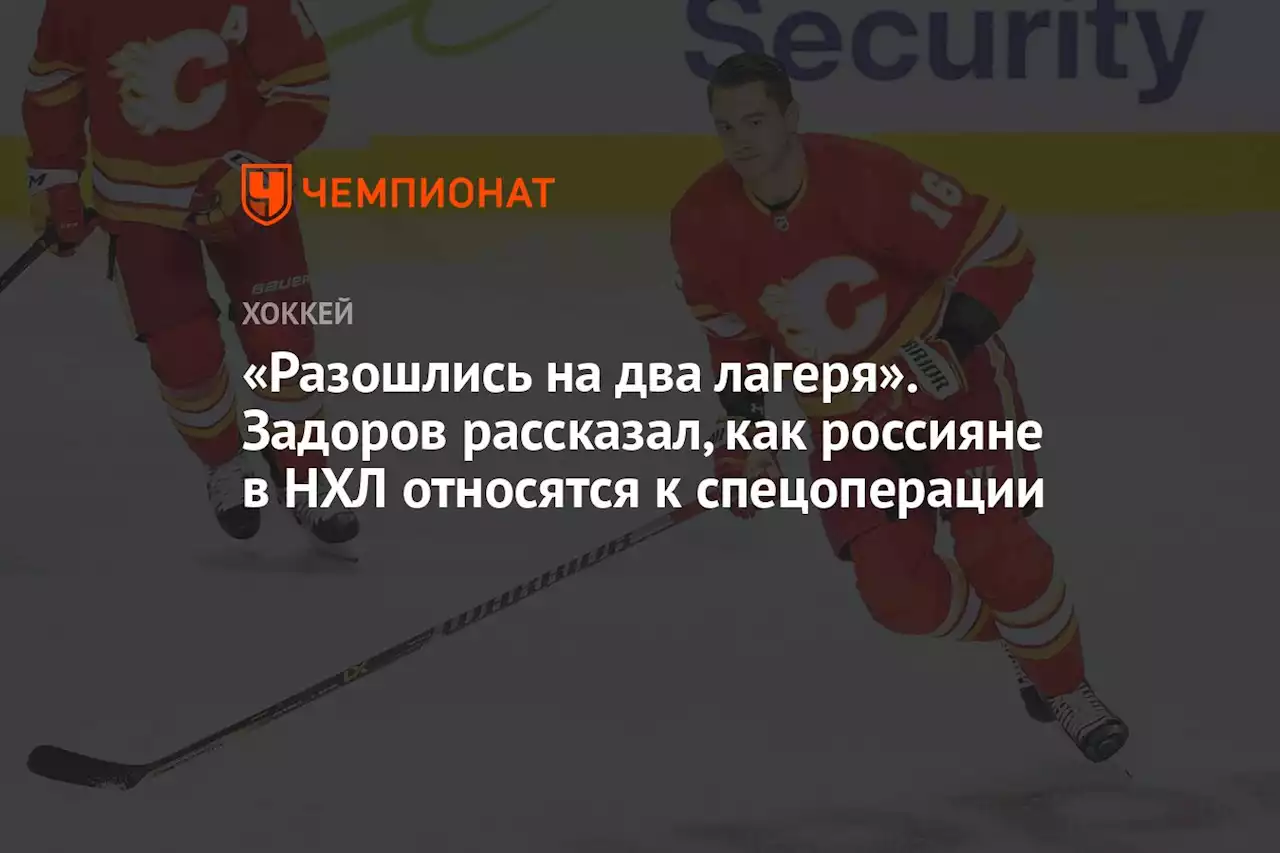 «Разошлись на два лагеря». Задоров рассказал, как россияне в НХЛ относятся к спецоперации