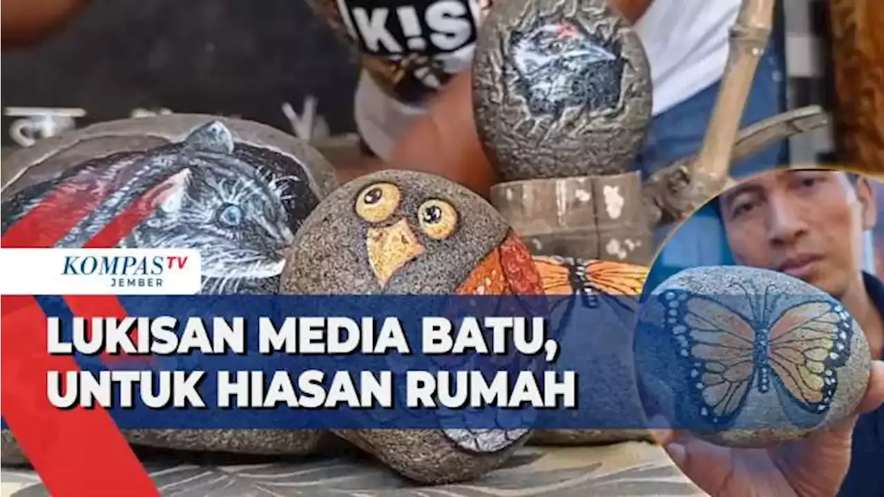 Lukisan Di Atas Batu Karya Seniman Madiun, Cocok Untuk Hiasan Rumah