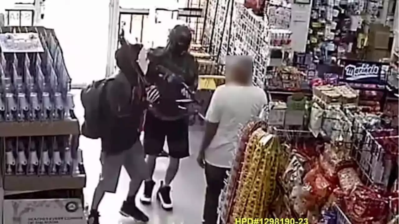 VIDEO: Suspects wielding machete, assault rifle rob southwest Houston store