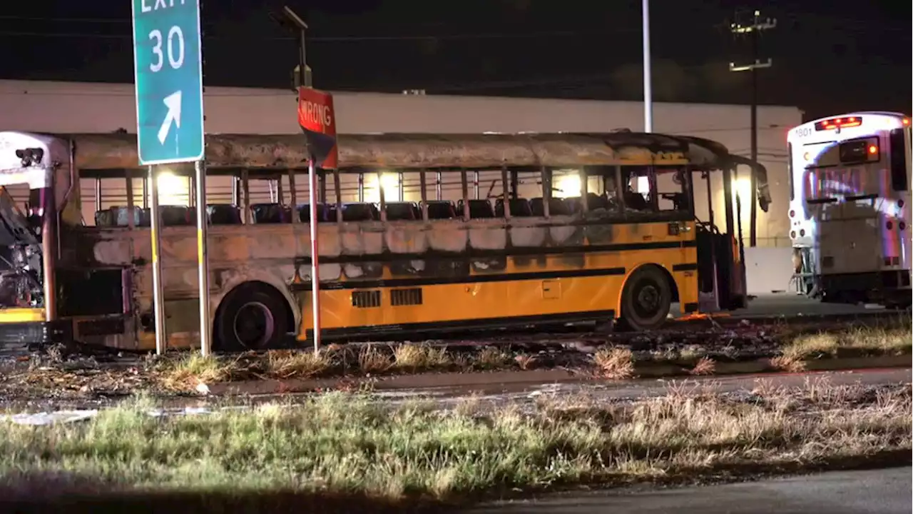 Man escapes uninjured as newly purchased school bus bursts into flames