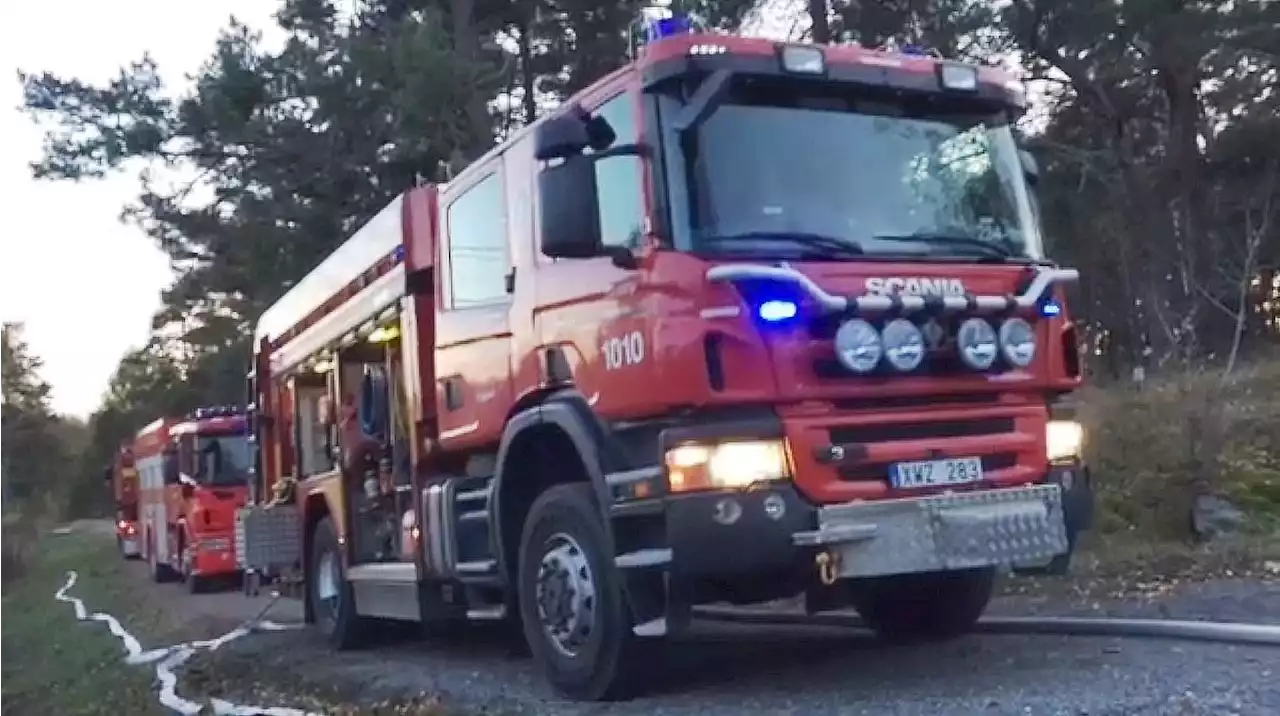 Larm om brand på Blidö